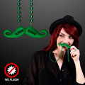 5 Day - Beaded Green Mustache Necklaces